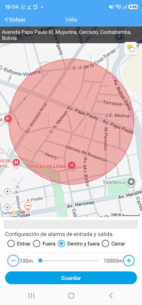 Configuración de Geovalla perimetral en Cochabamba con la App DAGPS
