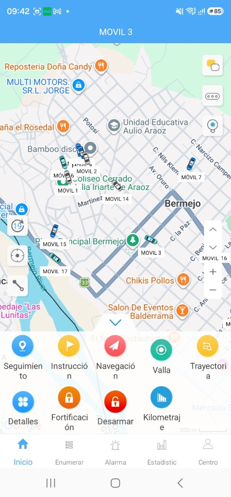 Paso 7 mapa multi-vehículo en tiempo real en App DAGPS