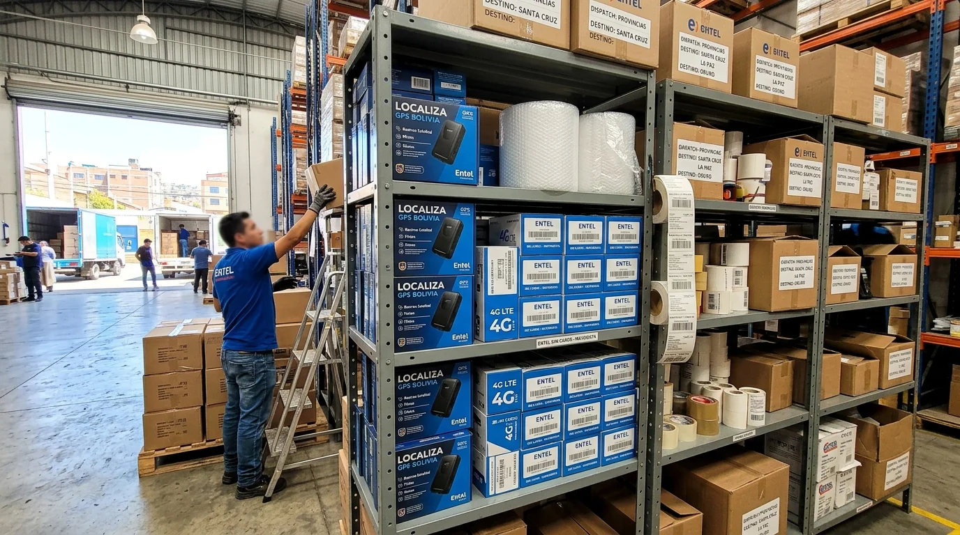 Almacén con stock mayorista de GPS en Bolivia