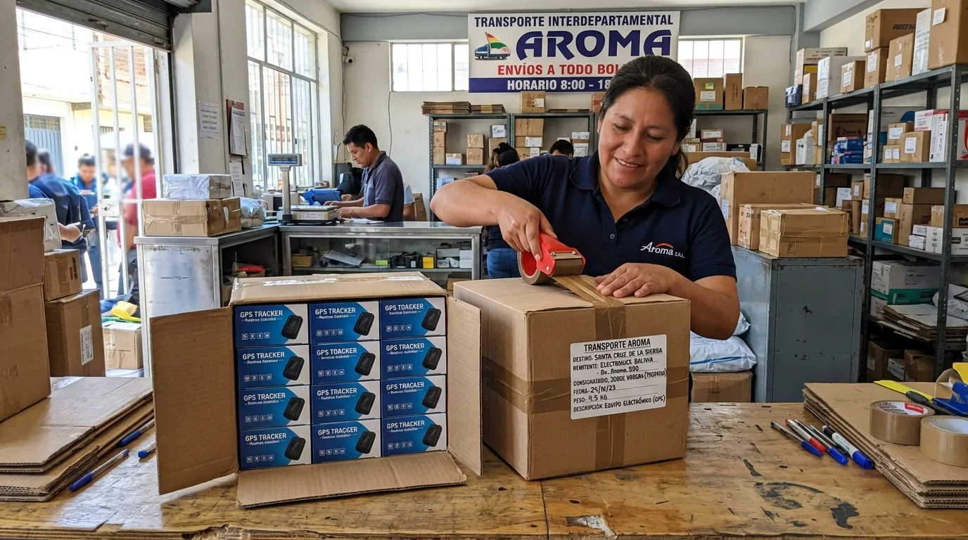 Empaque y despacho de lote mayorista de GPS para revendedores